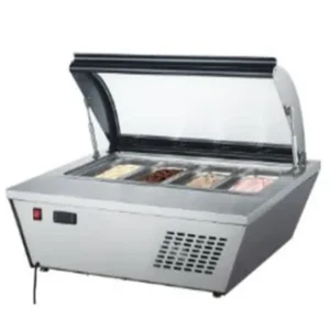 BASE CONGELADA PARA HELADOS DE 4 INSERTOS DE SOBRE MESA CON TAPA RTD-67L MIGSA
