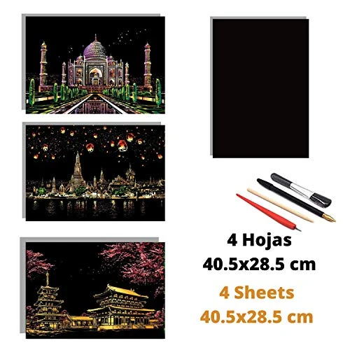 Láminas para Rascar de Taj Mahal Chiang Mai, Tailandia - Serie Ciudades