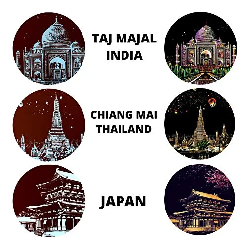 Láminas para Rascar de Taj Mahal Chiang Mai, Tailandia - Serie Ciudades