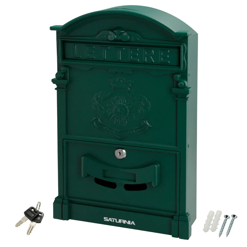 Buzon Jardín Aluminio Fundido Verde Palace 255 x 410 x 90 mm. - 20W de Potencia