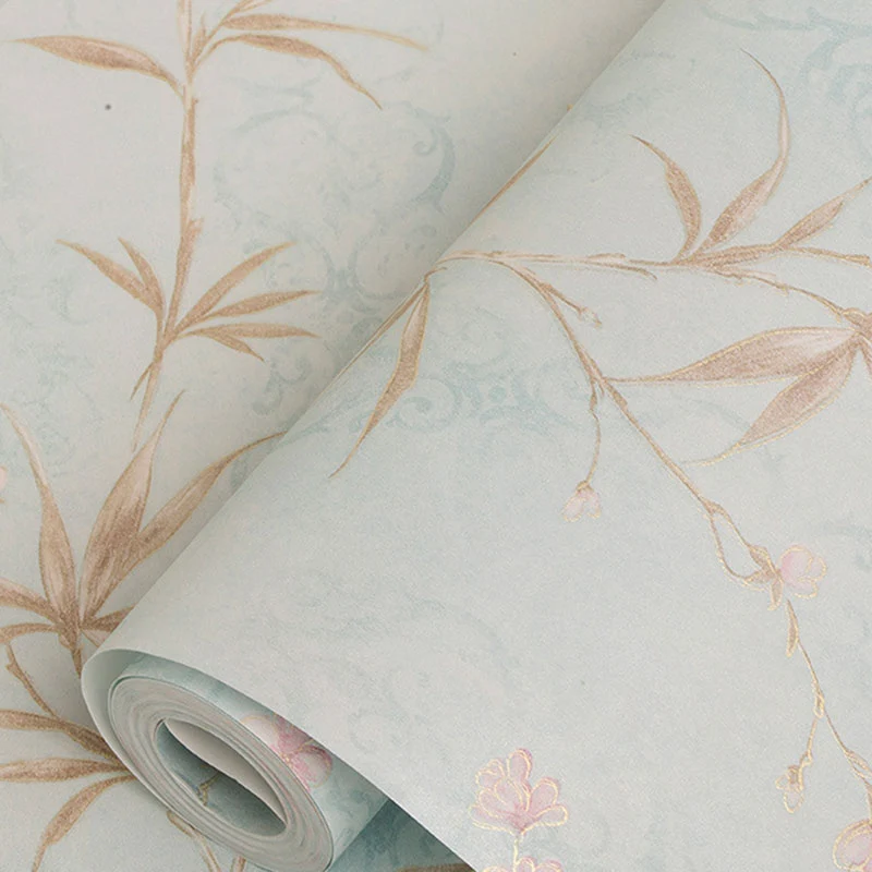Decoración de pared de color puro, rollo de papel pintado de flores resistente al agua, no pegado, 33' x 20,5 pulgadas, pa...