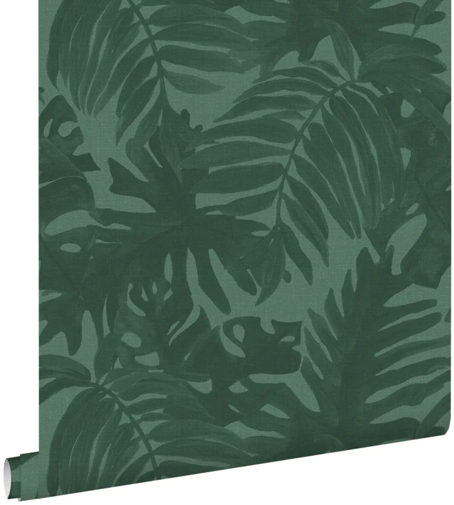 Estahome papel pintado hojas tropicales verde esmeralda - 0,53 x 10,05 m