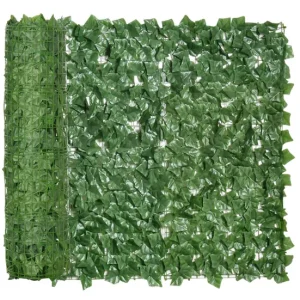Estante de Cultivo Outsunny Seto Artificial Ocultación Jardín en Rollo 3x1 m Pantalla de Valla de Privacidad de Hiedra Art...