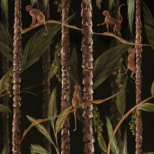 Fresco panorámico mono jungla verde marron 200x280cm
