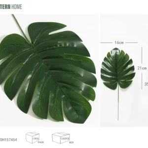 Hoja de tortuga de 35 cm de plástico, alambre verde oscuro, simulación genuino fresca, adornos vegetales verdes, decoració...