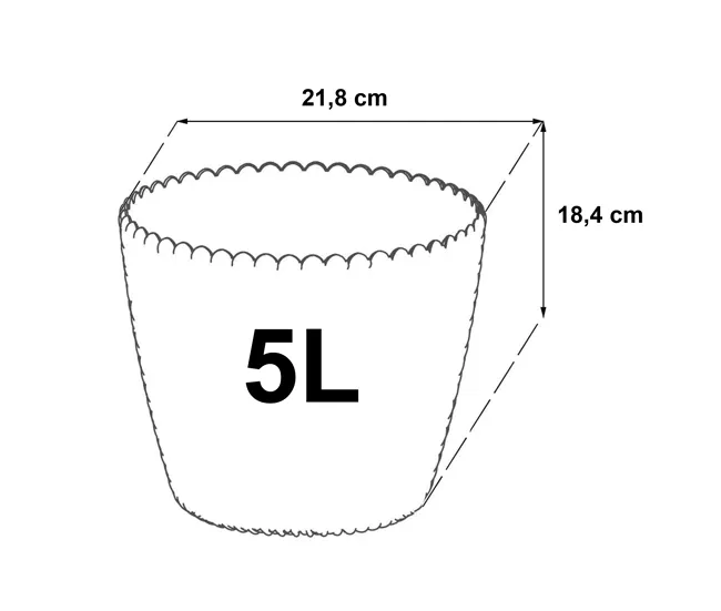 Maceta Redonda 5L Prosperplast Splofy De Plastico En Color Antracita, Ø21,8 X 18,4 Cm