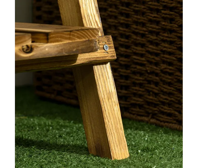Outsunny Soporte para Plantas de Madera de 3 Niveles Estanterí para Plantas Plegable Soporte para Macetas para Interior y...
