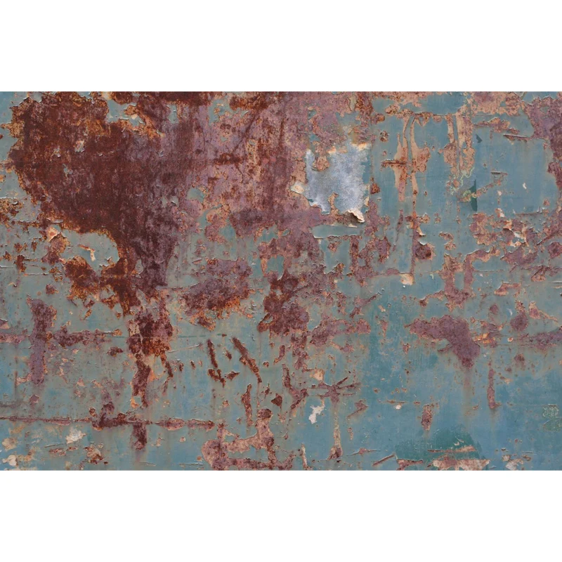 Papel pintado mural de acero oxidado grande Cyberpunk Decoración de pared abstracta nostálgica en color oscuro Gris