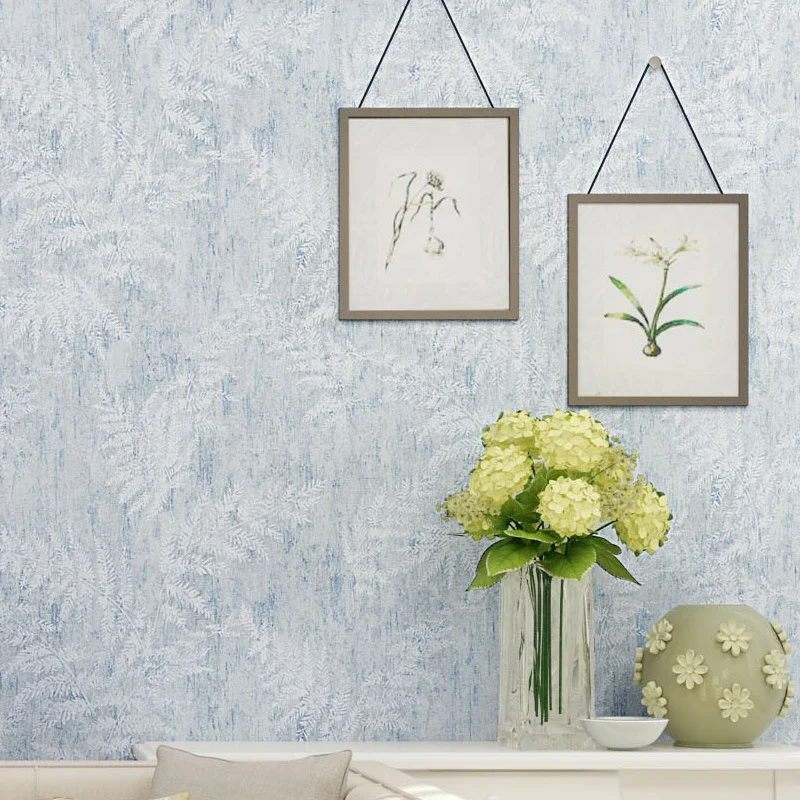 Papel pintado peculiar de hojas azules para dormitorio, sin pegar, 31 pies x 20,5 pulgadas Azul