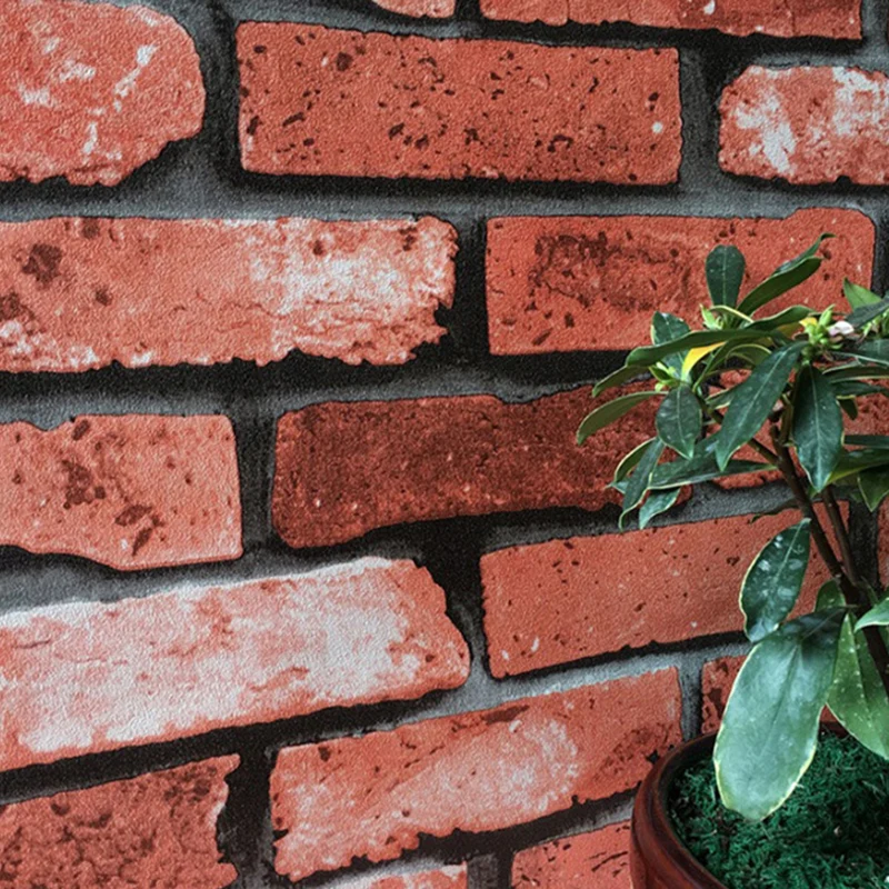 Premium de Jardinerí Rotolo di carta da parati mattoni, decorazione da parete per salotto cyberpunk antimacchia, 33' L x 2...