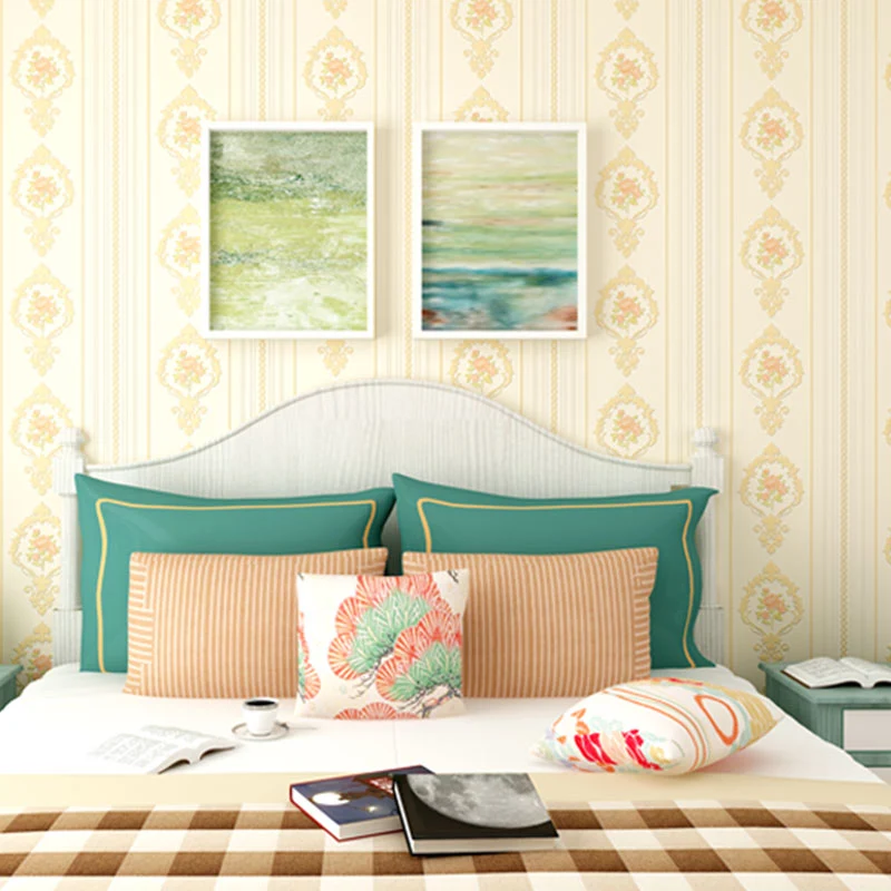 Rollo de papel pintado damasco icónico, impermeable, no pegado, decoración de pared, 20,5 pulgadas de ancho x 31 pies de l...