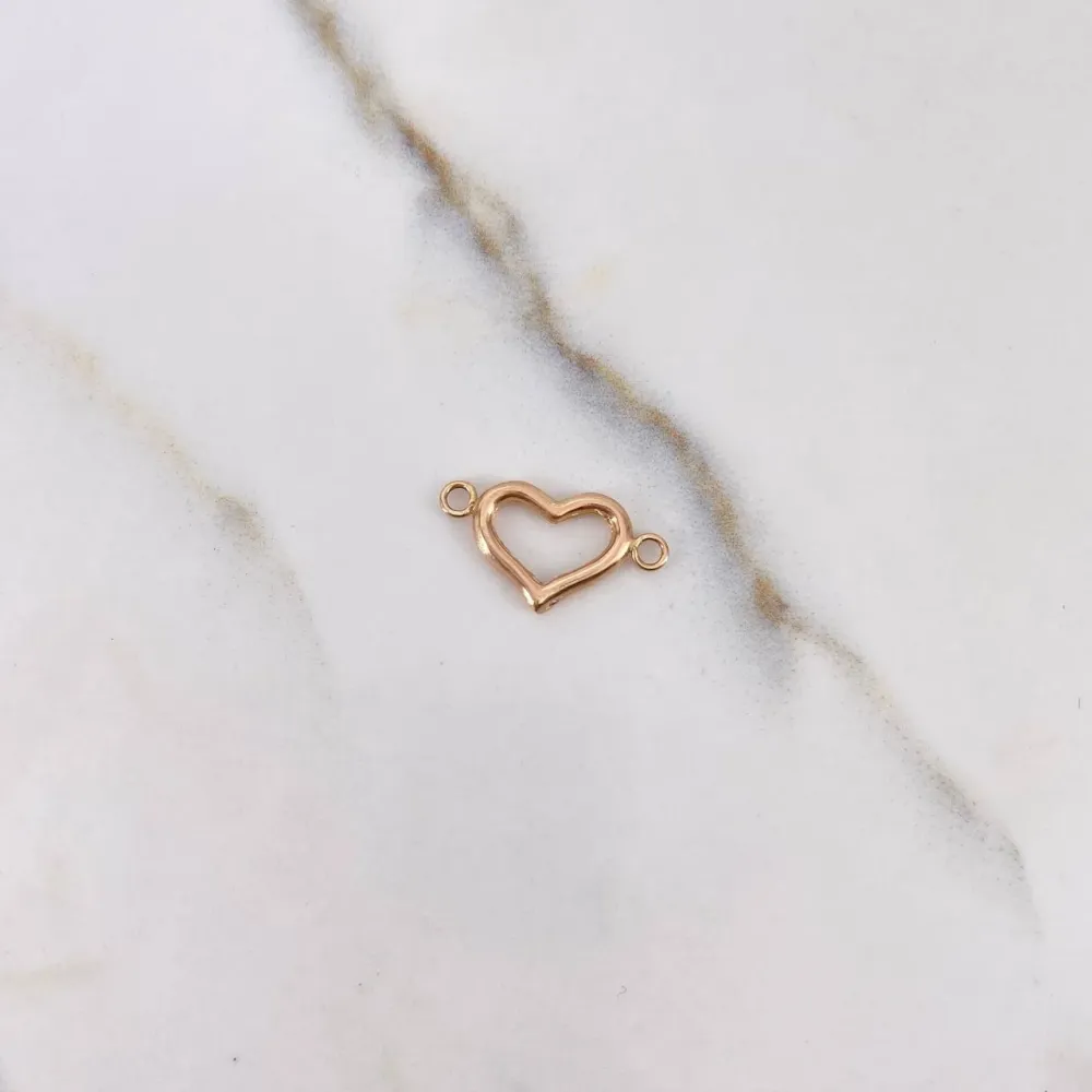 Cuchillo de Jardín Japonés Herraje Silueta Corazón 0.5gr / 1.7cm / Liso Oro Rosa $