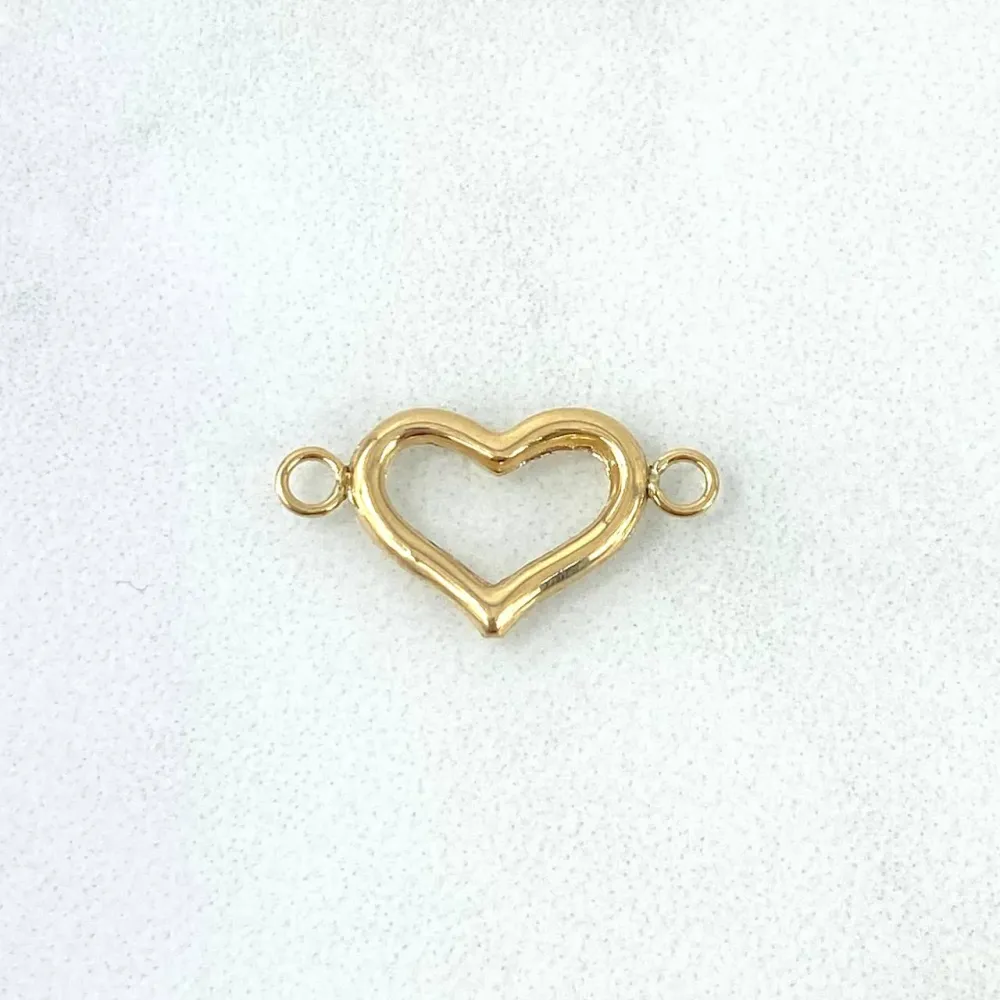 Herraje Corazón Silueta 0.55gr / 1.9cm / Troquelado Oro Amarillo | Plegable | Ligera |