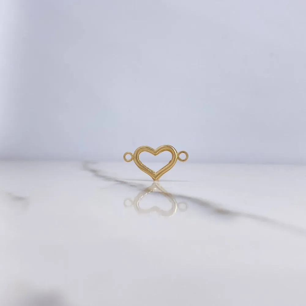 Herraje Silueta Corazon 1.25gr / 2.3cm / Liso Oro Amarillo $ con Filio de Acero al Carbono