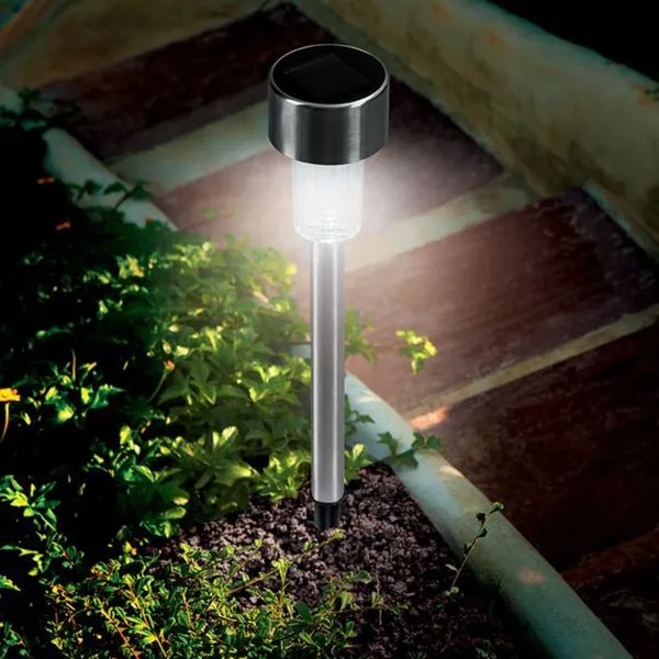 Pack 14 Piquetas solares Pro Garden 33cm inox | Garantí Incluida