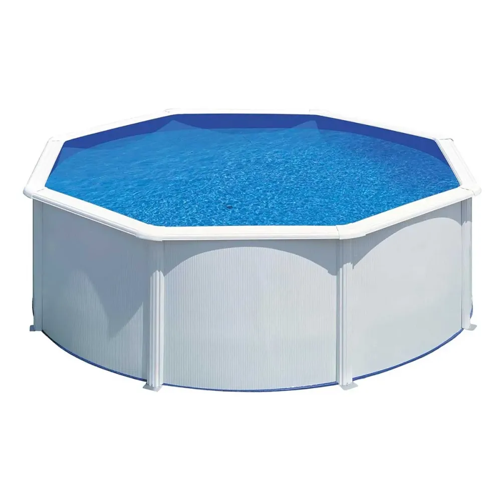 Completo con Accesorios Piscina Atlantis Gre redonda pared acero blanco