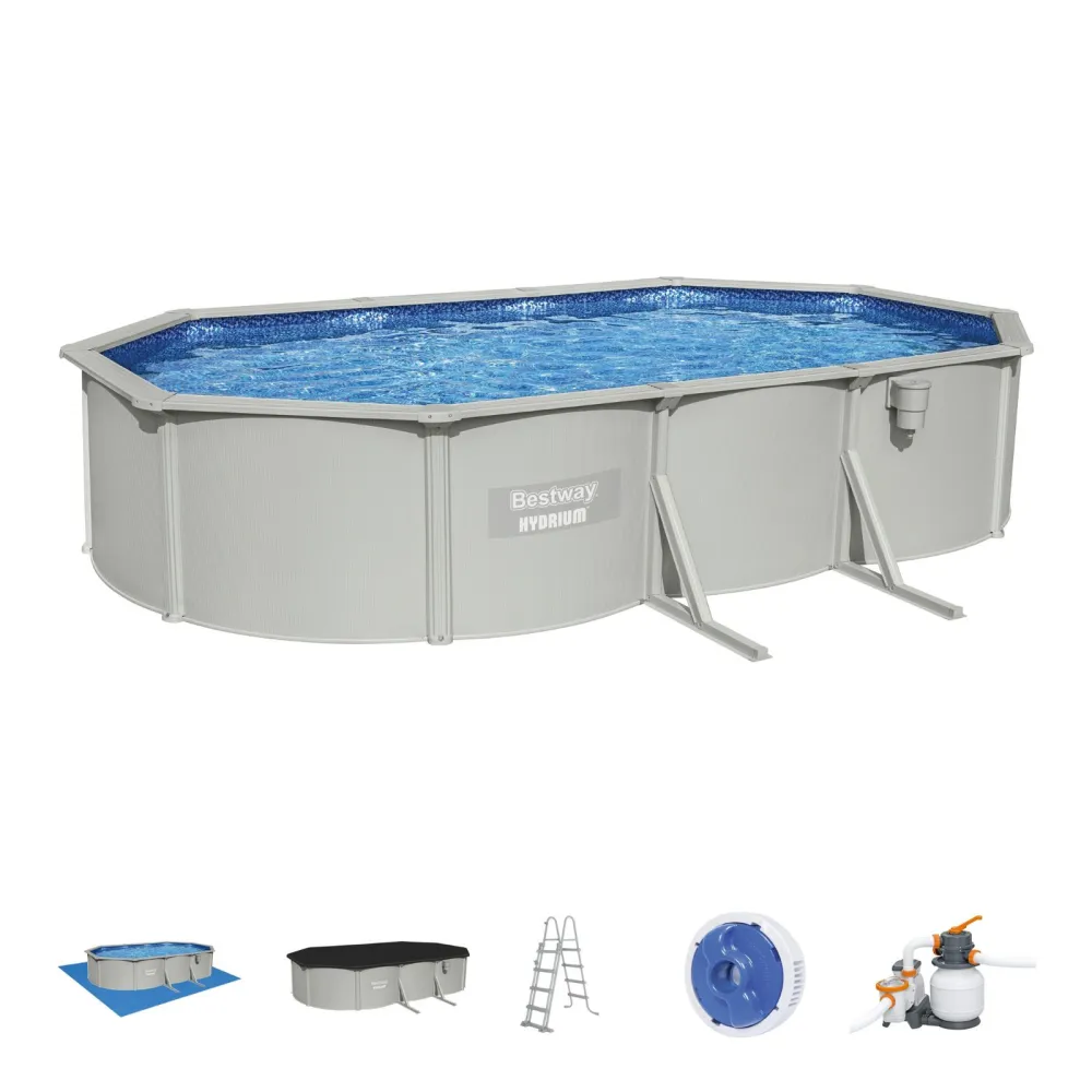 Piscina desmontable ovalada con pared de acero reforzado Bestway hydrium 61 | Resistente UV