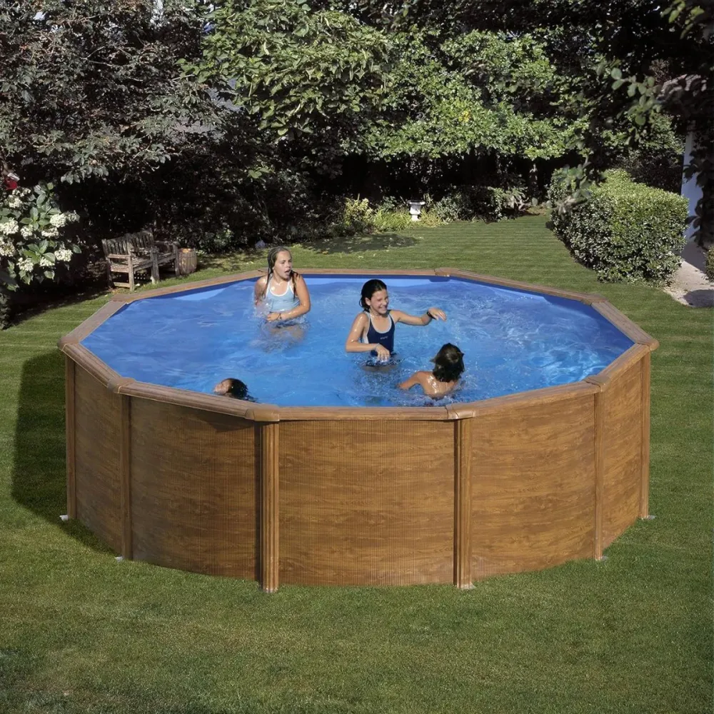 Piscina Inflable Piscina Pacific Gre redonda pared acero marrón