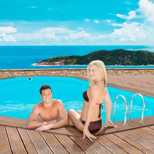 Piscina de madera rio - 5,60 x 3,70 x 1,24 m + bomba de calor invertible