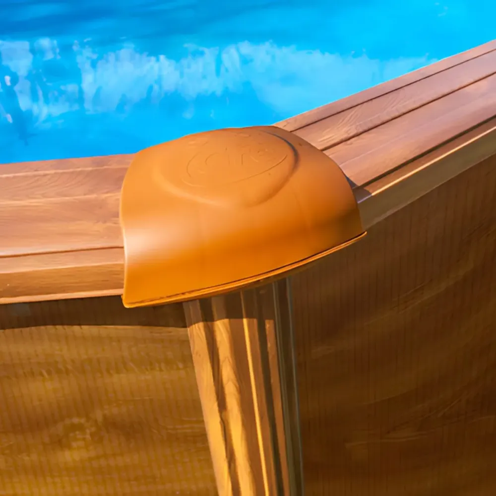 Piscina Sicilia Gre redonda pared acero marrón con Certificación de Seguridad