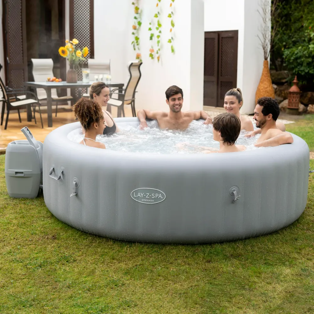 Piscina de Temporada Piscina Spa Lay-Z-Spa Grenada Ø 236x71 cm. con 190 Airjets. Calefactable hasta 40º, Capacidad 6-8 Per...