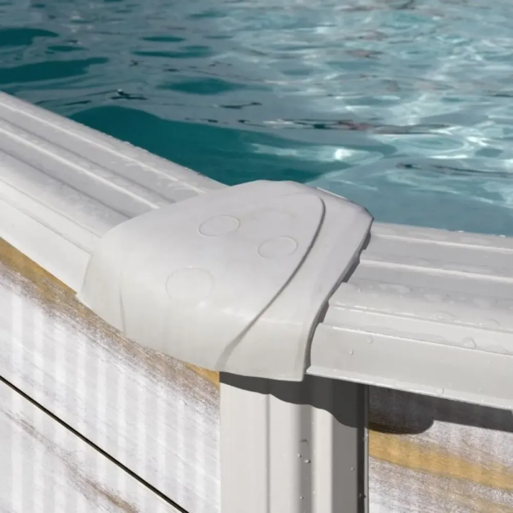Piscina Varadero Gre ovalada pared acero blanco para Familias Grandes