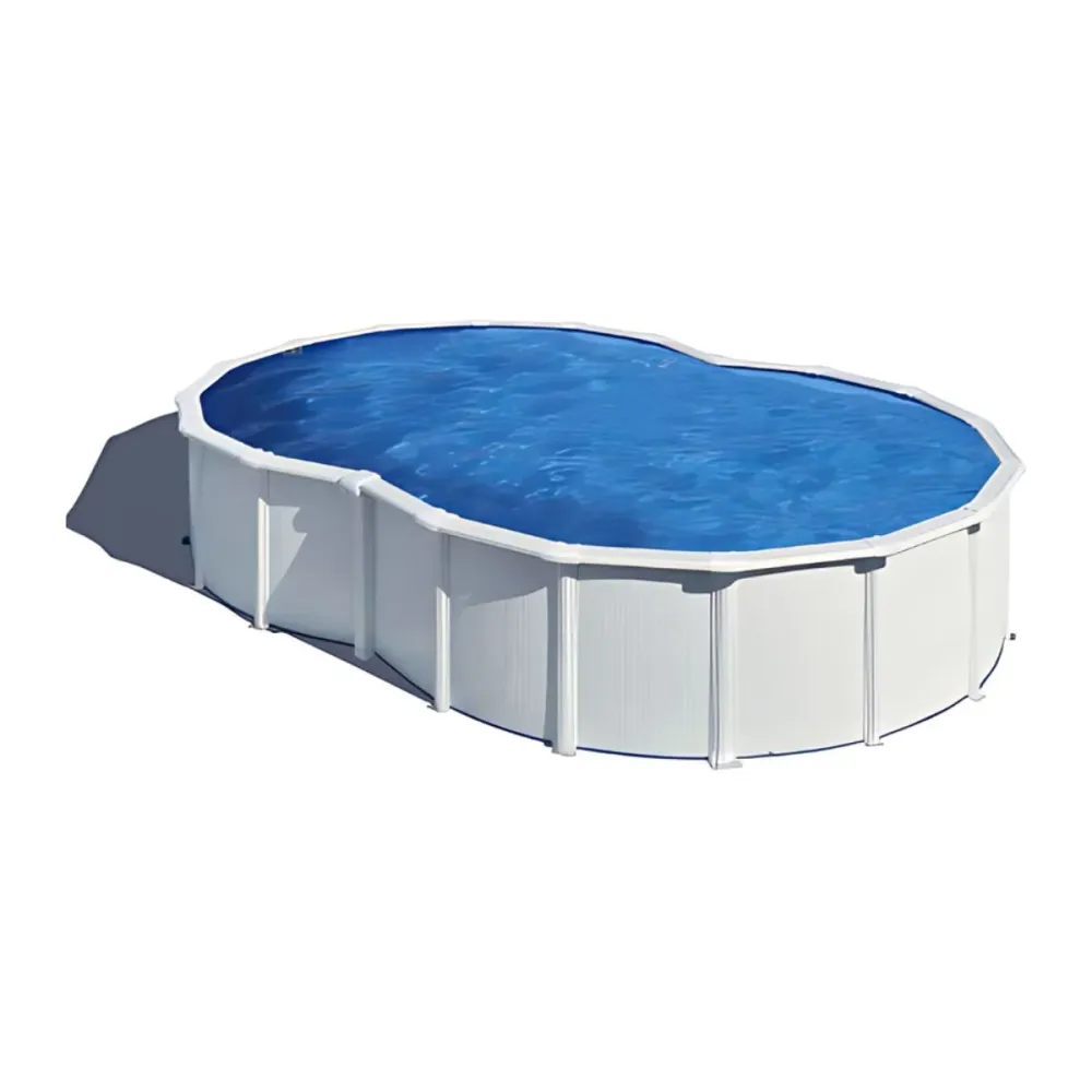 Piscina Varadero Gre ovalada pared acero blanco para Familias Grandes