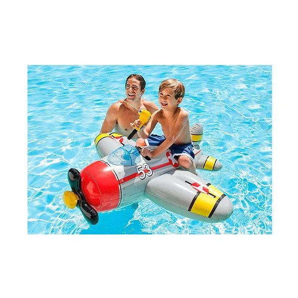 Piscina con Filtro Avión Hinchable Intex con pistola de agua rojo