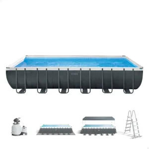 Piscina elevada rectangular INTEX Ultra XTR Frame 732x366x132 cm + depuradora con Bomba de Filtrado