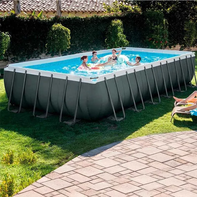 Piscina elevada Ultra XTR Frame Intex 31805L con depuradora gris 732x366 cm | 10' x 30' | 80cm Profundidad