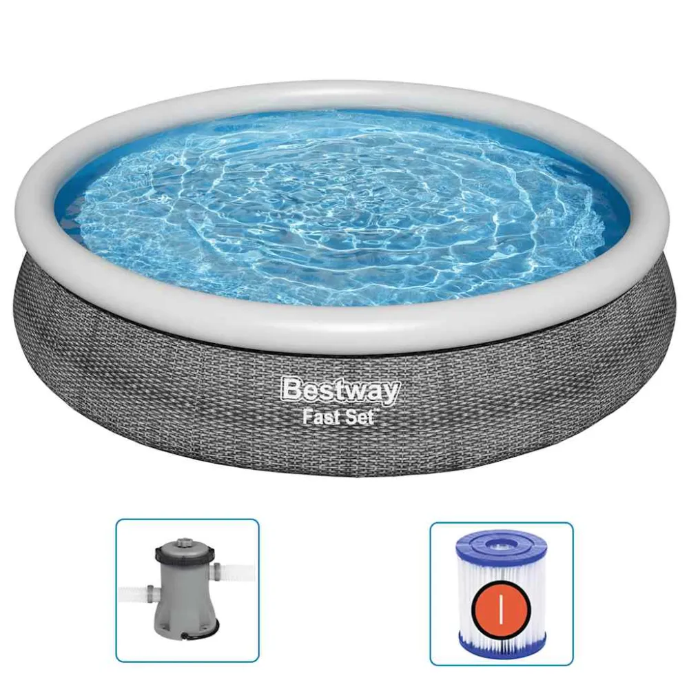 Piscina hinchable Bestway 5377L bomba de filtrado + paredes DuraPlus azul Ø366 cm | Resistente UV