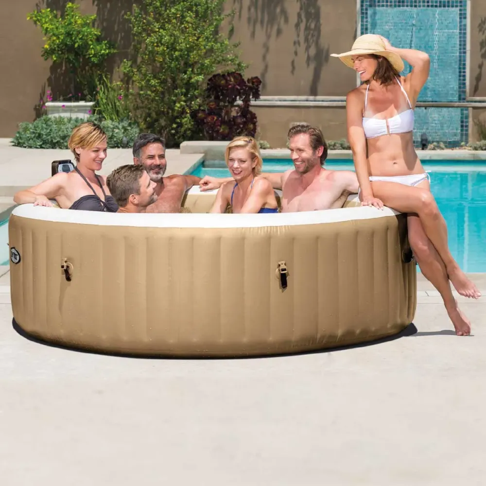 Jacuzzi hinchable Intex 1098L 6 personas con accesorios arena Ø216x71 cm