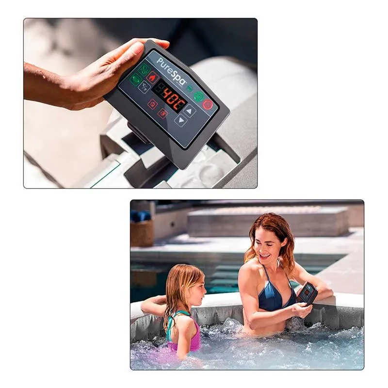 Piscina de Acero Spa hinchable Bubble Massage Greywood De lujo Intex 795L gris Ø196x71 cm