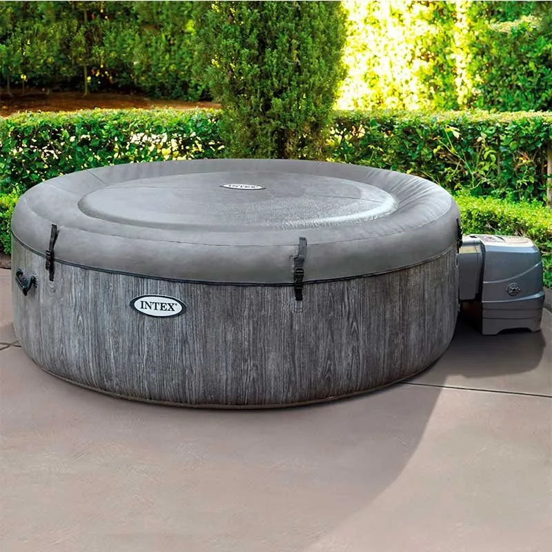 Piscina de Acero Spa hinchable Bubble Massage Greywood De lujo Intex 795L gris Ø196x71 cm