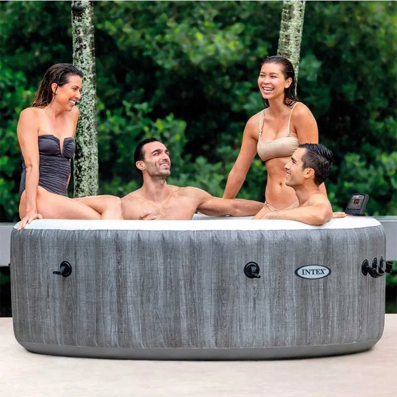 Piscina de Acero Spa hinchable Bubble Massage Greywood De lujo Intex 795L gris Ø196x71 cm