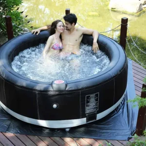 Piscina con Filtro Spa hinchable canne en PVC - 6 plazas - negro