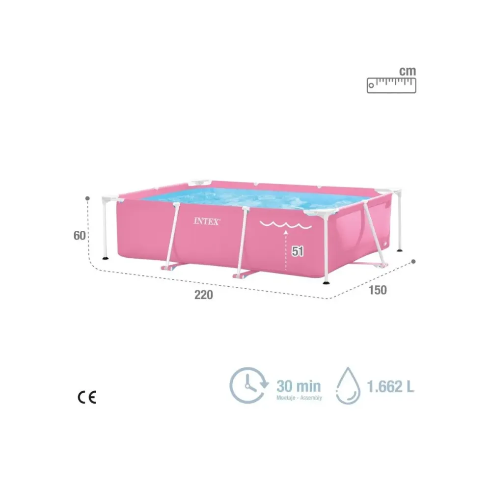 Piscina desmontable Intex Mini Frame Familiar 1662L rosa 60x220x150 cm
