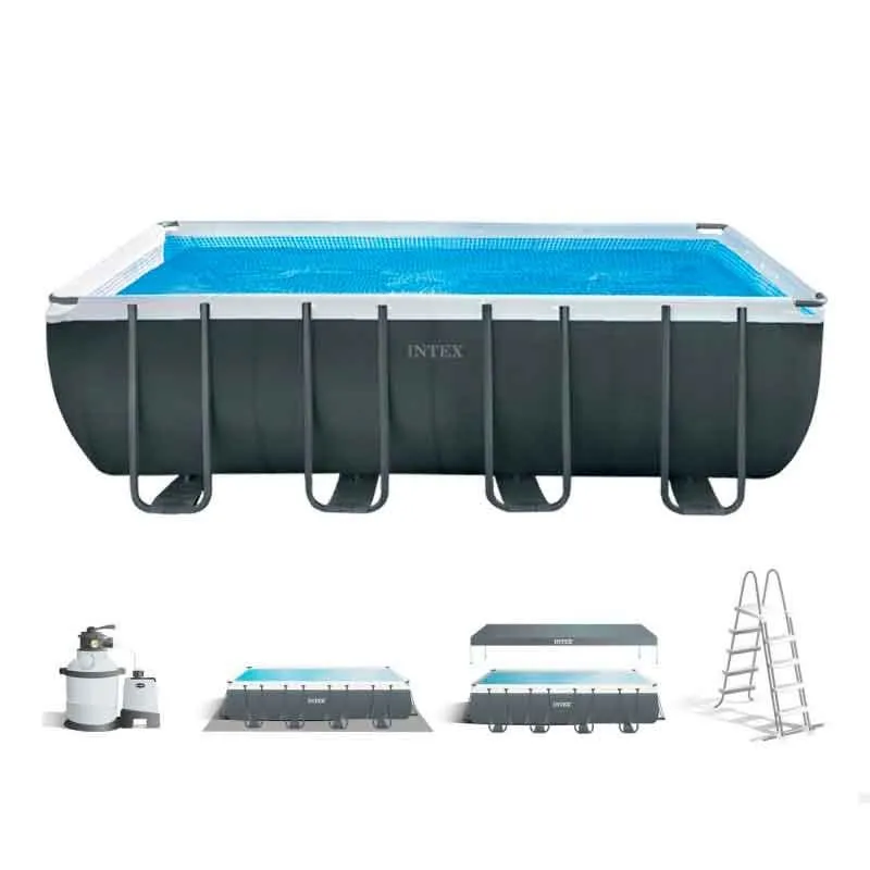 Piscina desmontable rectangular XTR Frame Intex 17203L con depuradora gris 549x274 cm