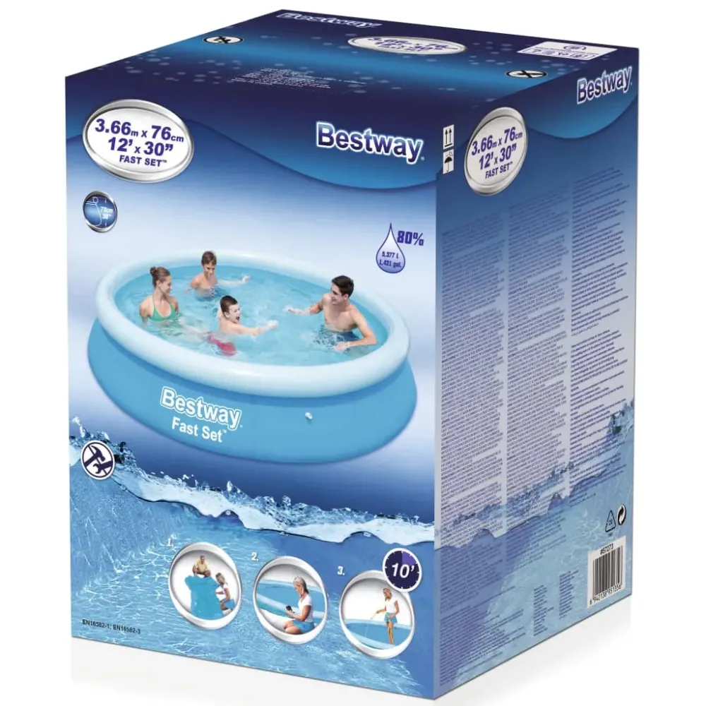 Piscina Enterrada Piscina hinchable Ágil Set Bestway 5377L redonda azul Ø366x76 cm