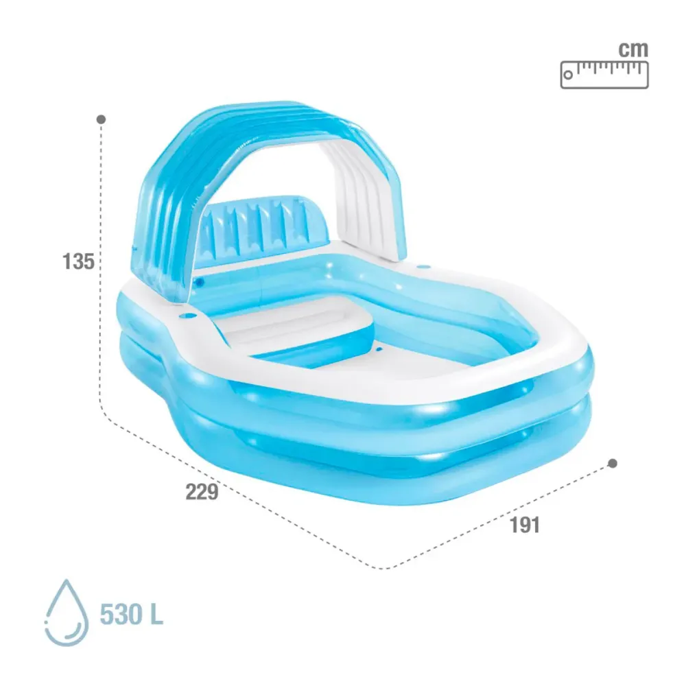 Piscina Enterrada Piscina hinchable Intex con sillón y toldo 530L +3A blanco/azul 135x191x229 cm