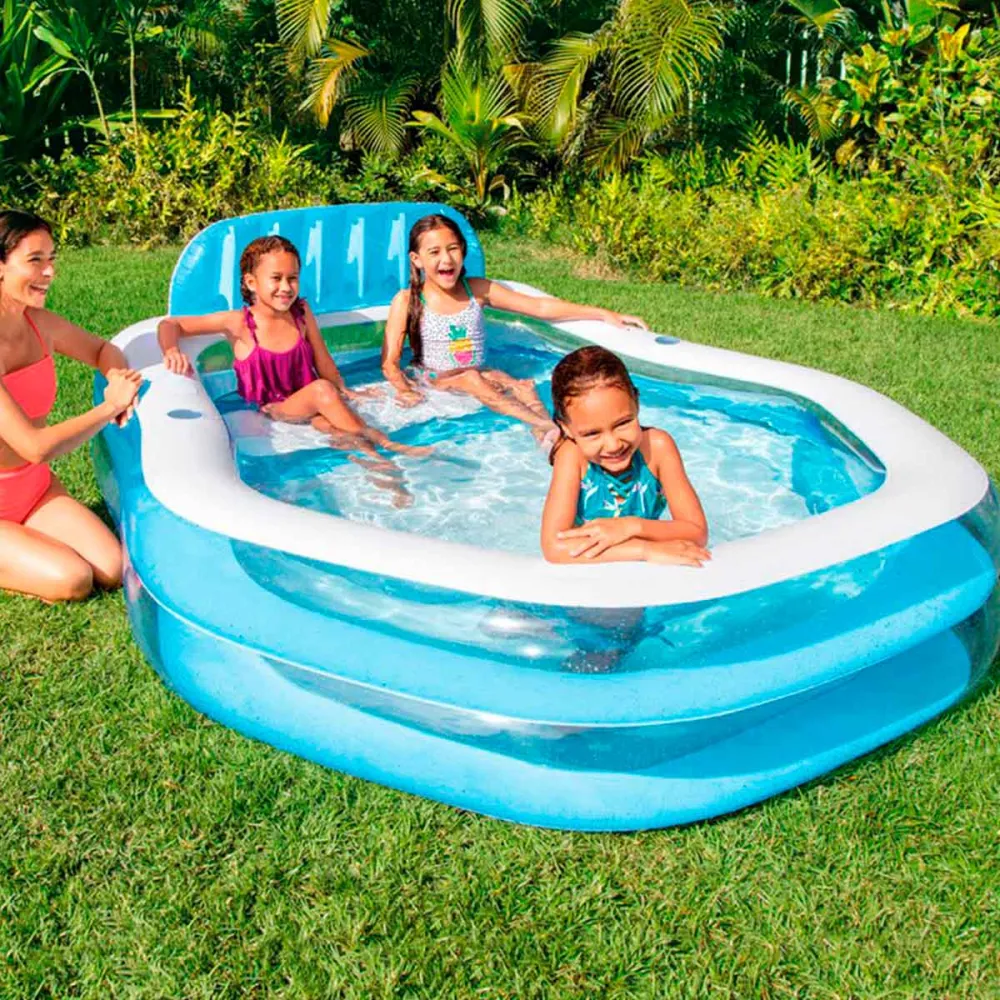 Piscina Enterrada Piscina hinchable Intex con sillón y toldo 530L +3A blanco/azul 135x191x229 cm