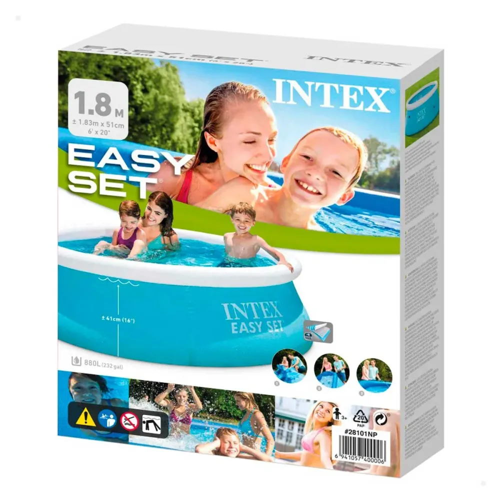 Piscina hinchable Fácil Set Intex 880L 3 personas azul Ø183x51 cm con Kit de Mantenimiento