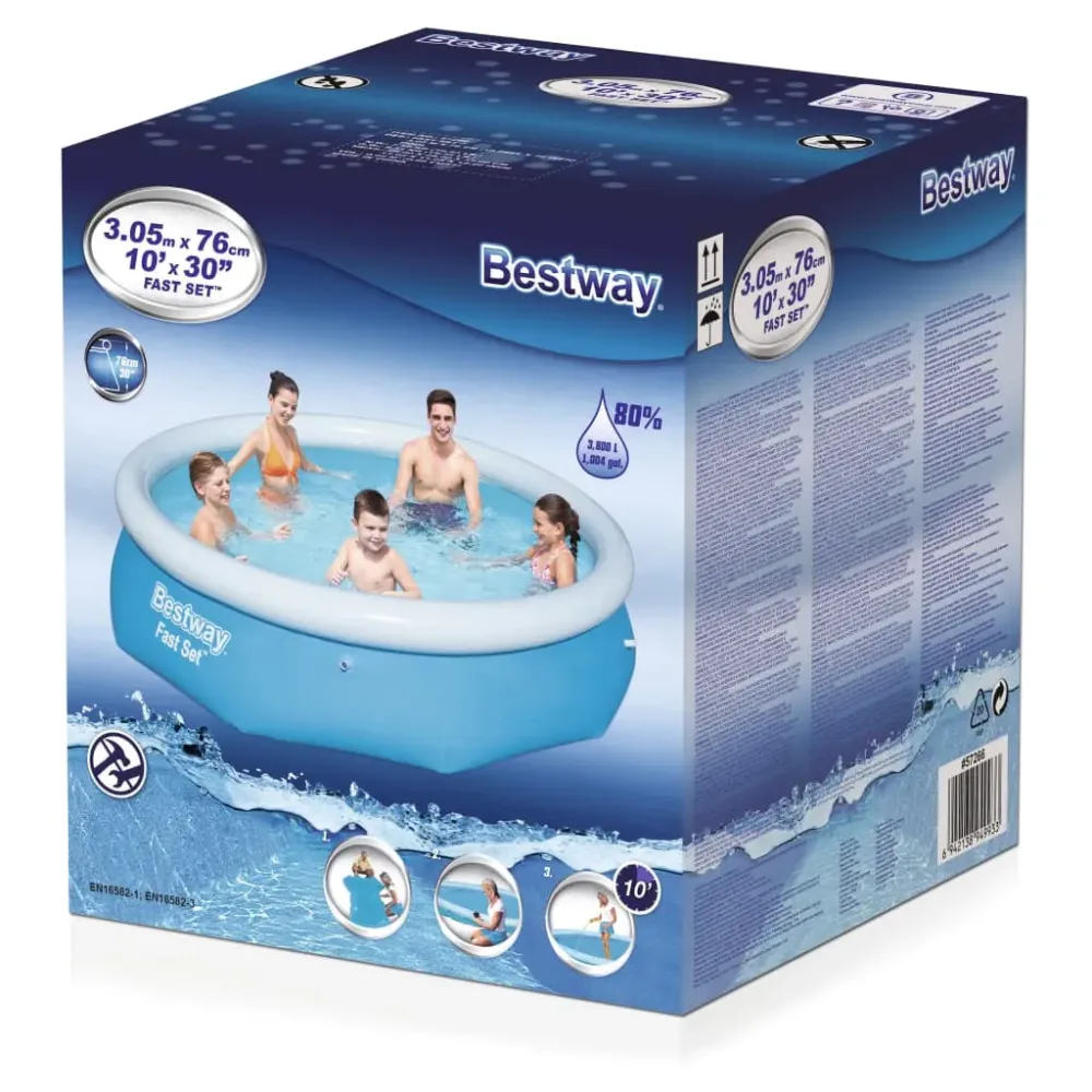 Piscina hinchable Ágil Set Bestway 3800L redonda azul Ø305x76 cm