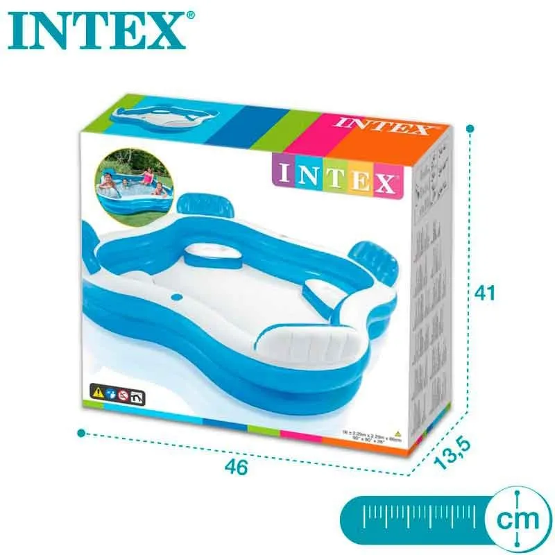 Piscina hinchable Intex con asientos 990L azul 66x229x229 cm