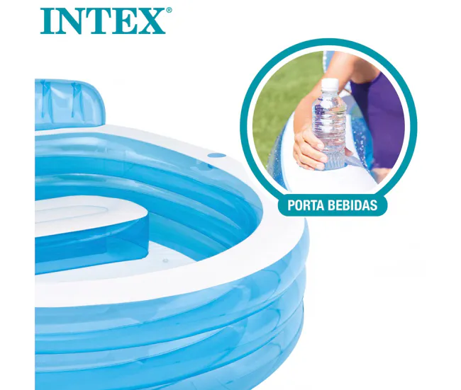 Piscina hinchable INTEX con sillón 229x218x79 cm - 590 l con Certificación de Seguridad