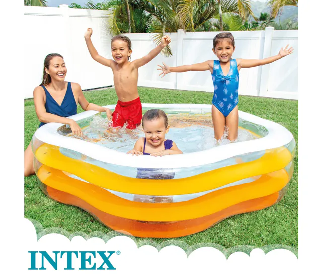 Piscina hinchable INTEX forma estrella 185x180x53 cm - 460 l con Kit de Mantenimiento
