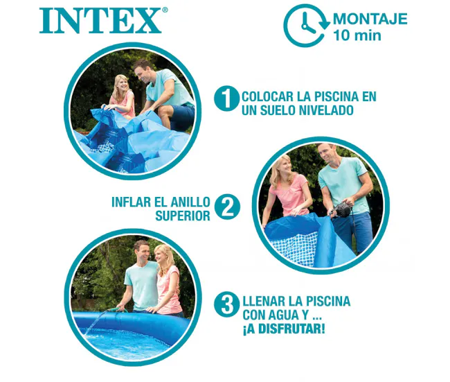 Piscina hinchable Sencillo Set INTEX con Escalera de Acceso