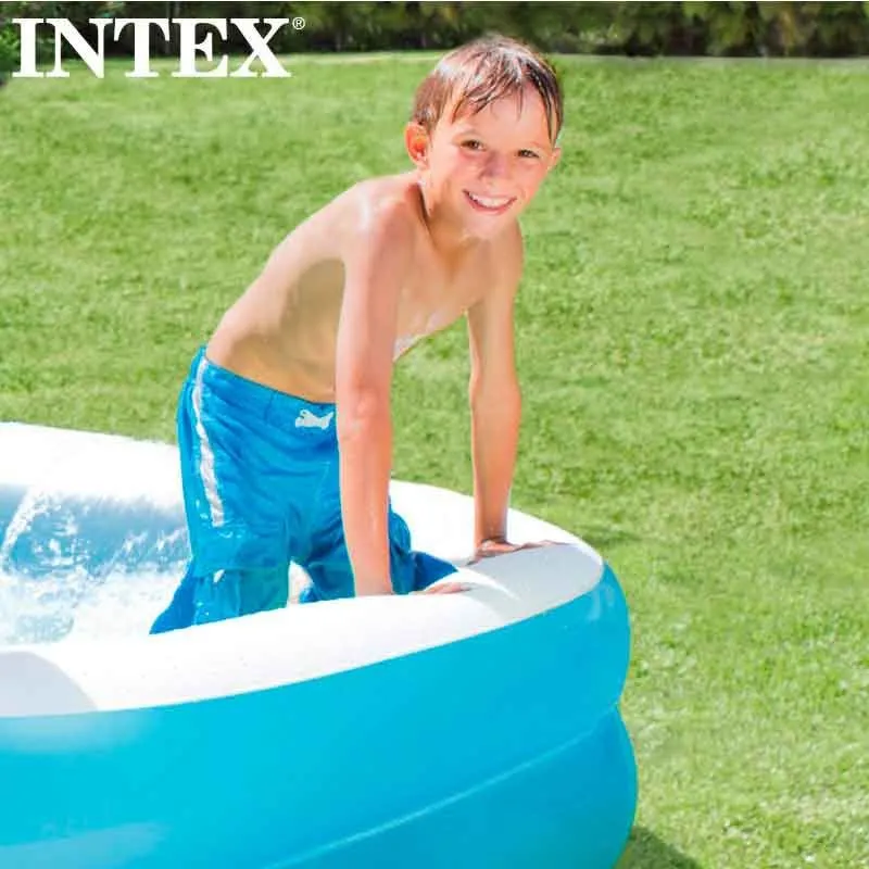 Piscina hinchable Wet Set Intex 540L +3A azul/blanco 203x152 cm