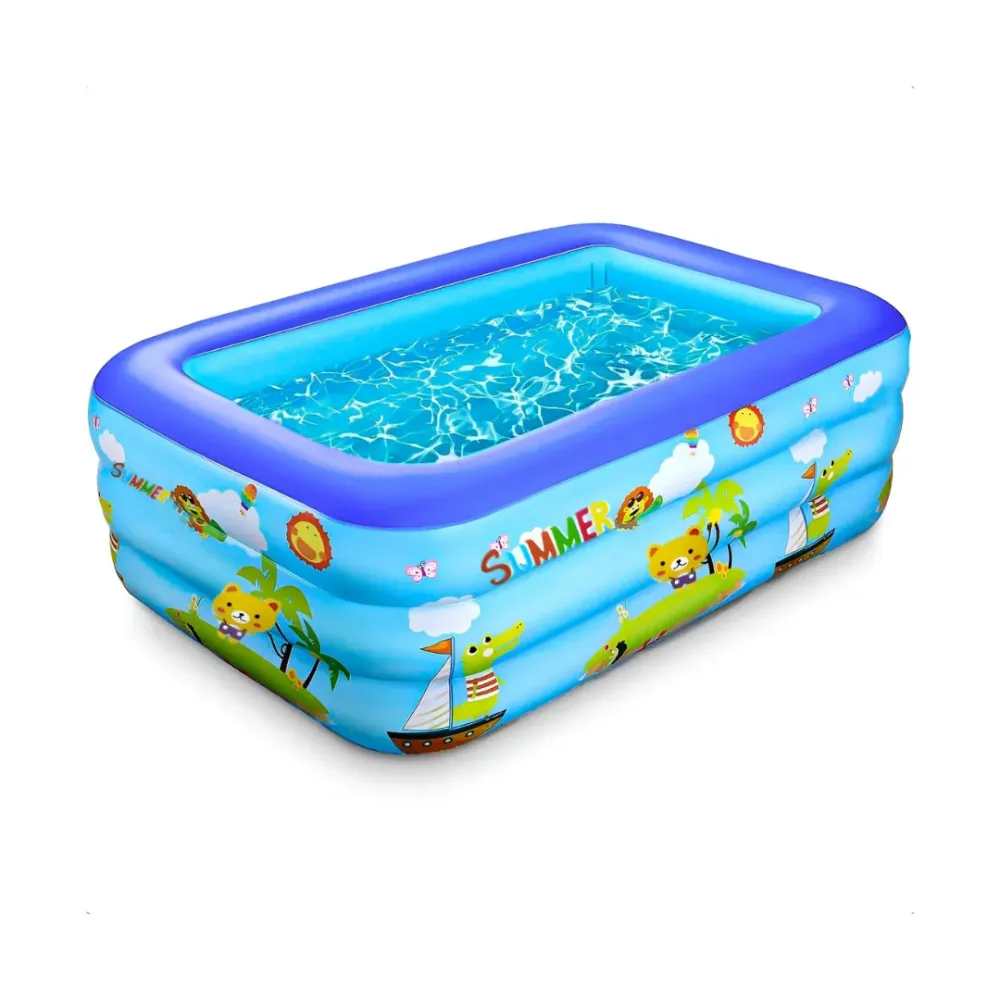 Piscina Inflable Infantil 3 Cámaras – Diseño Playero 150×100×50 cm para Verano