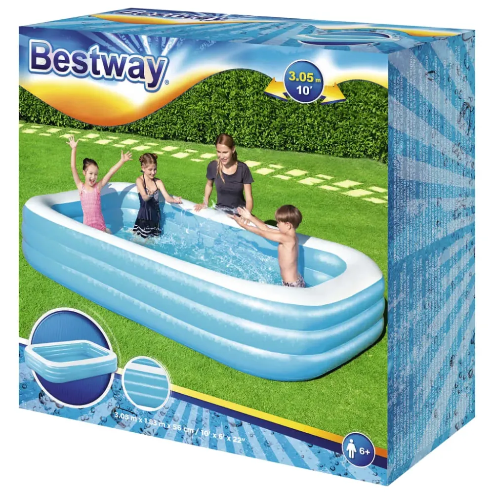 Piscina inflable Iwi Bestway azul/blanco 56x183x305 cm para Verano